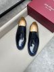 Ferragamo Man Black and blue Calfskin Business Leather Shoes 0428118 (4)_th.jpg